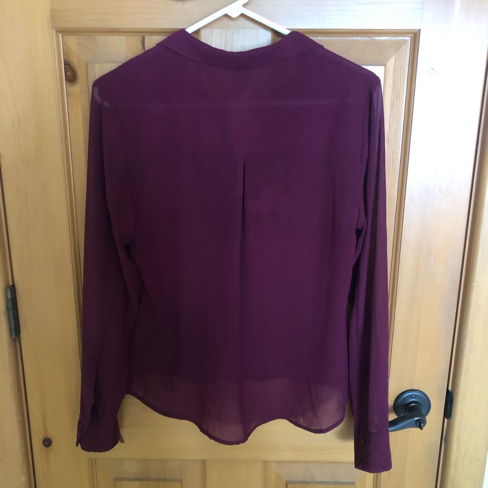 RW&CO Ruffle Burgundy Blouse - Picture 2 of 7